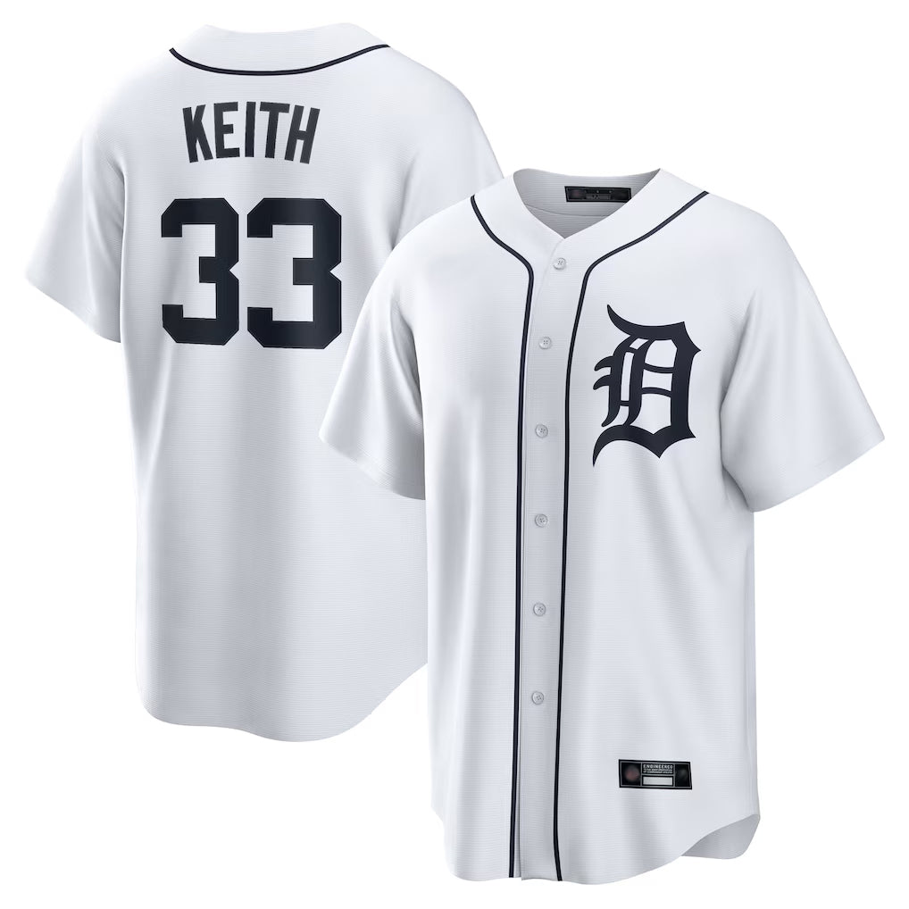 D.Tigers #33 Colt Keith Player White Home Game Gdoa Stitched Jerseys