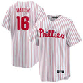 P.Phillies #16 Brandon Marsh Player White Home Game Gdoa Stitched Jerseys