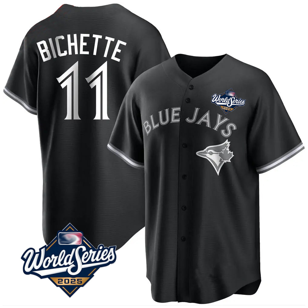 T.Blue Jays #11 Bo Bichette Player Black 2025 World Series Game Stitched Jerseys