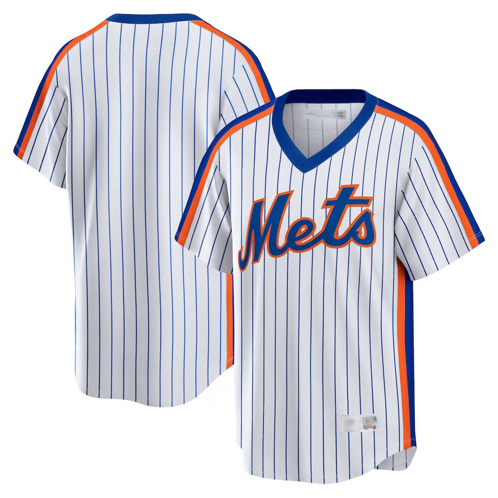 NY.Mets ## Mets Blank Player White Cooperstown Collection T-shirt Home Stitched Jerseys