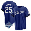 LA.Dodgers #25 Tommy Edman Player Royal World Series Meet City Connect Home Game Gdoa Stitched Jerseys