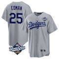 LA.Dodgers #25 Tommy Edman Player Gray World Series Game Gdoa Stitched Jerseys