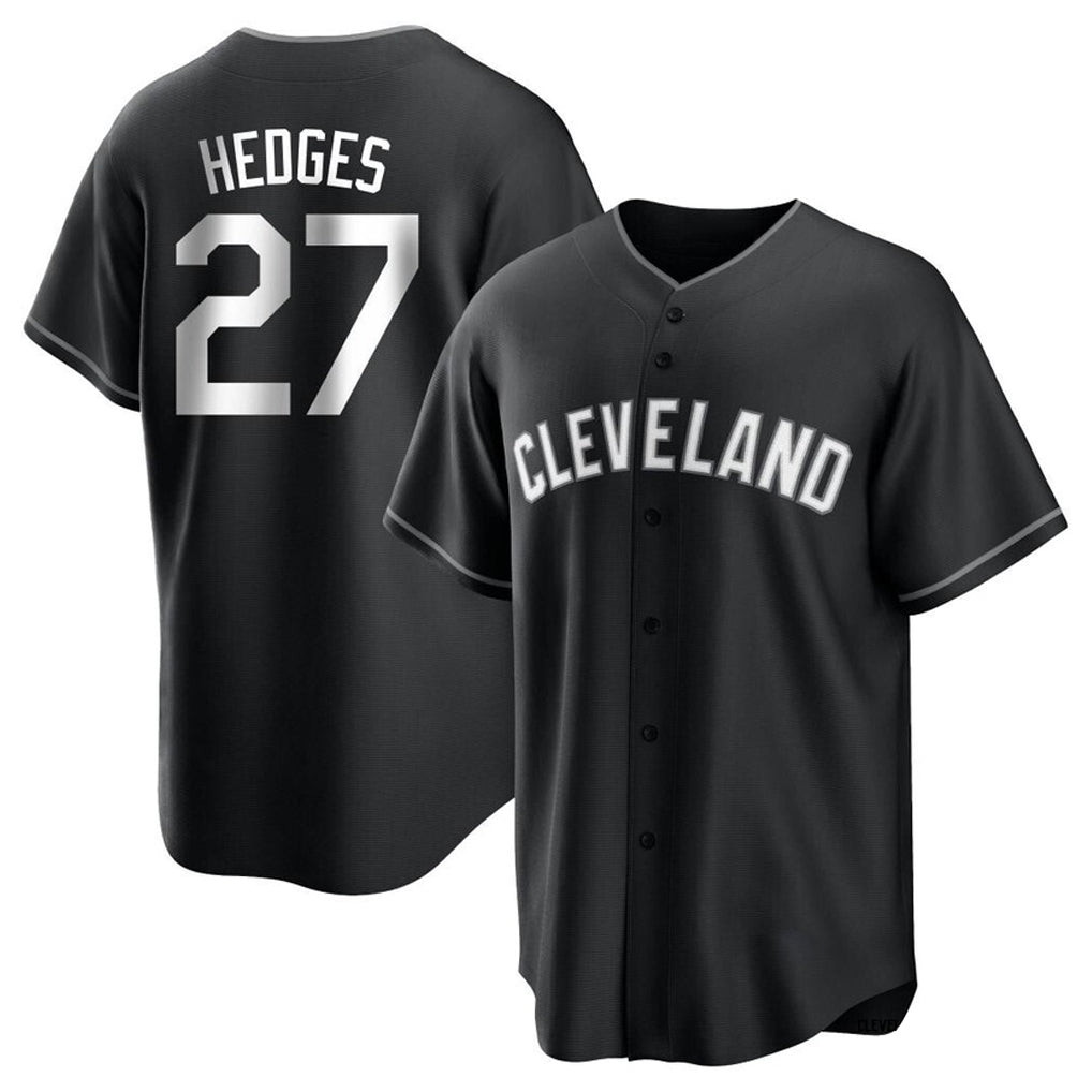 C.Guardians #27 Austin Hedges Player Black Home Game Gdoa Stitched Jerseys