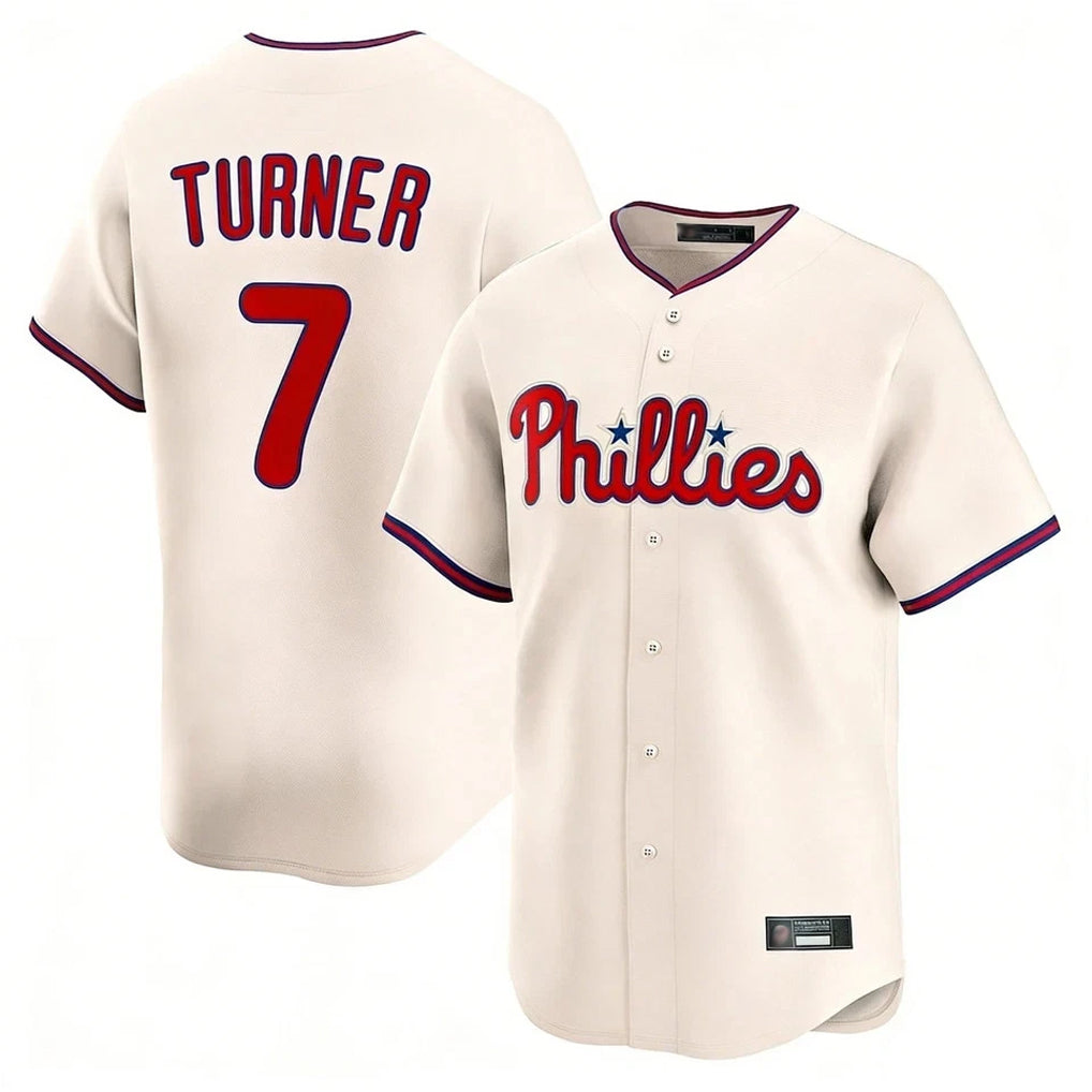 P.Phillies #7 Trea Turner Player Cream Home Limited Stitched Jerseys
