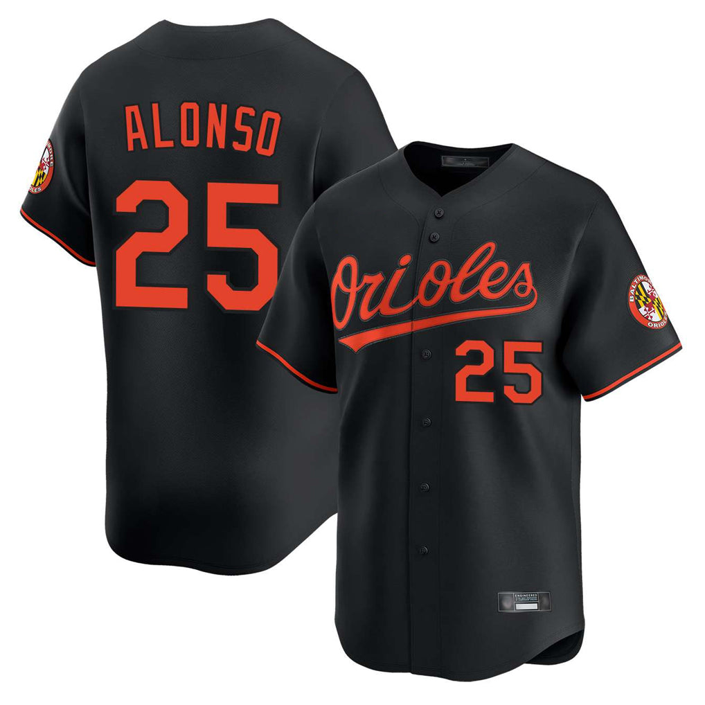 B.Orioles #25 Pete Alonso Player Black Limited Home Game Gdoa Stitched Jerseys