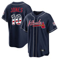 A.Braves #10 Chipper Jones Player Navy USA 250 Fourth Of July Limited Home Game Gdoa250Ys Stitched Jerseys