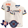 H.Astros #3 Jeremy Pena Player Cream City Connect Texas Patch Vapor Premier Limited Elite Home Gdoa Stitched Jerseys