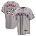 A.Diamondbacks #57 Eduardo Rodriguez Player Gray USA 250 Fourth of July Home Game Gdoa250Ys Stitched Jerseys