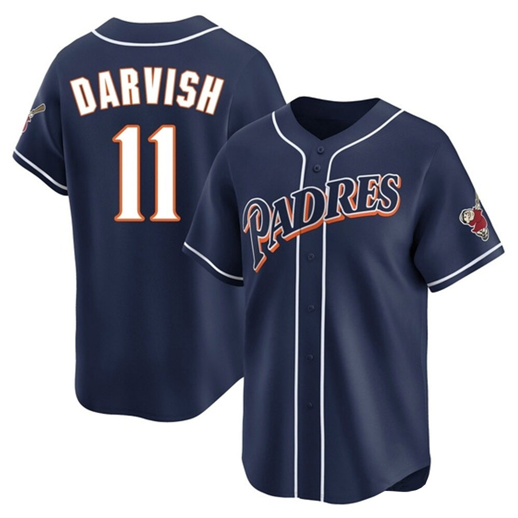 S.Diego Padres #11 Yu Darvish Player Navy Cooperstown Collection Limited Home Gdoa Stitched Jerseys