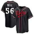 M.Twins #56 Josh Bell Player Black Fashion Out Home Limited Gdoa Stitched Jerseys