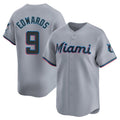 M.Marlins #9 Xavier Edwards Player Gray Home Limited Gdoa Stitched Jerseys