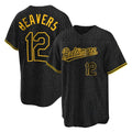 B.Orioles #12 Dylan Beavers Player Black Snake Skin City Home Game Gdoa Stitched Jerseys