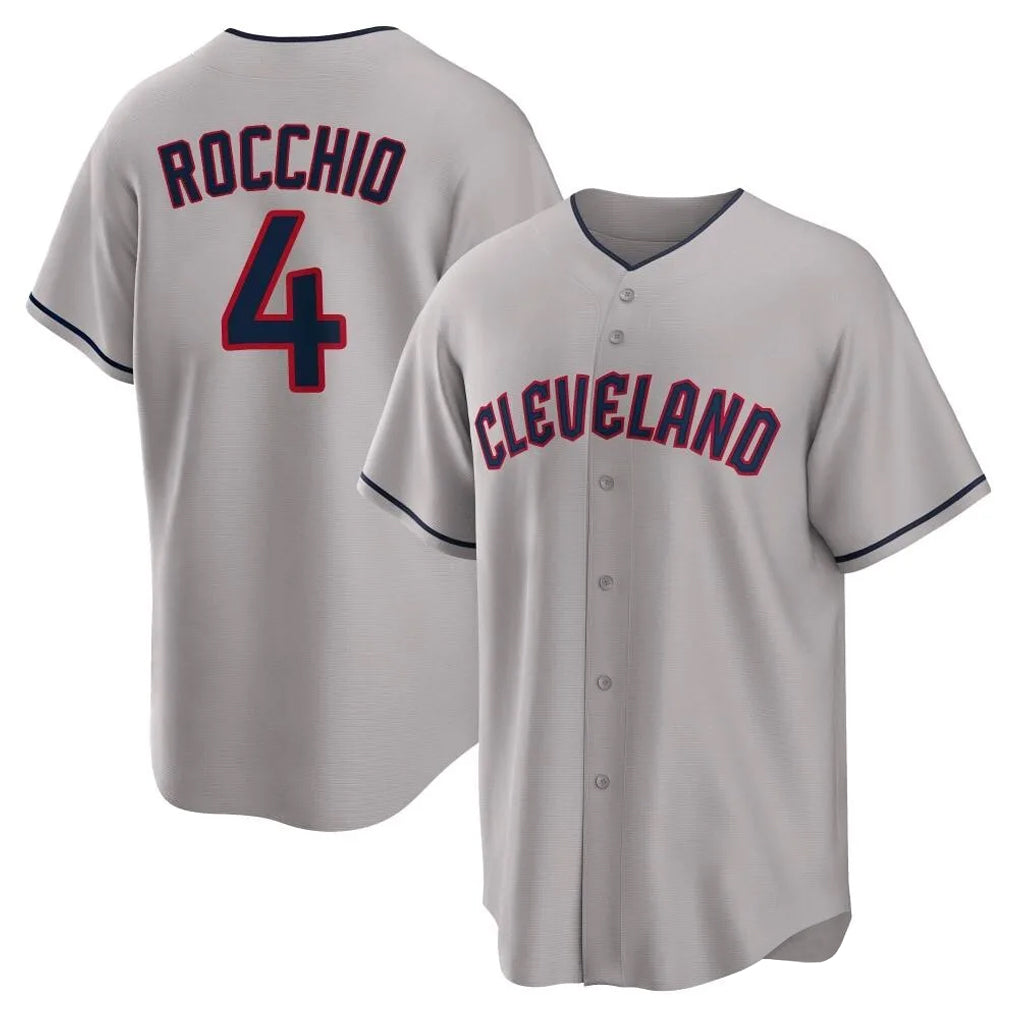 C.Guardians #4 Brayan Rocchio Player Gray Game Home Gdoa Stitched Jerseys