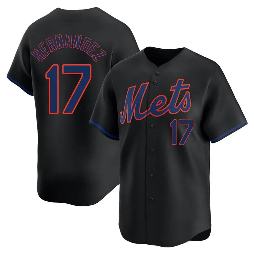 NY.Mets #17 Keith Hernandez Player Black Alternate Home Limited Gdoa Stitched Jerseys