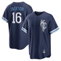 KC.Royals #16 Bo Jackson Player Navy City Connect Home Game Gdoa Stitched Jerseys
