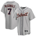 D.Tigers #7 Kevin McGonigle Player Gray Home Game Gdoa Stitched Jerseys