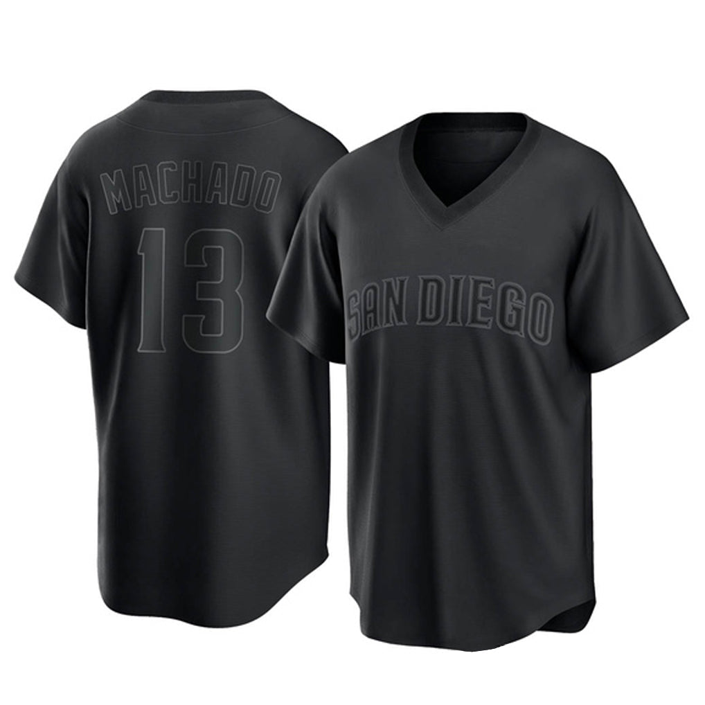 S.Diego Padres #13 Manny Machado Player Black Pitch Fashion Game T-shirt Gdoa Stitched Jerseys