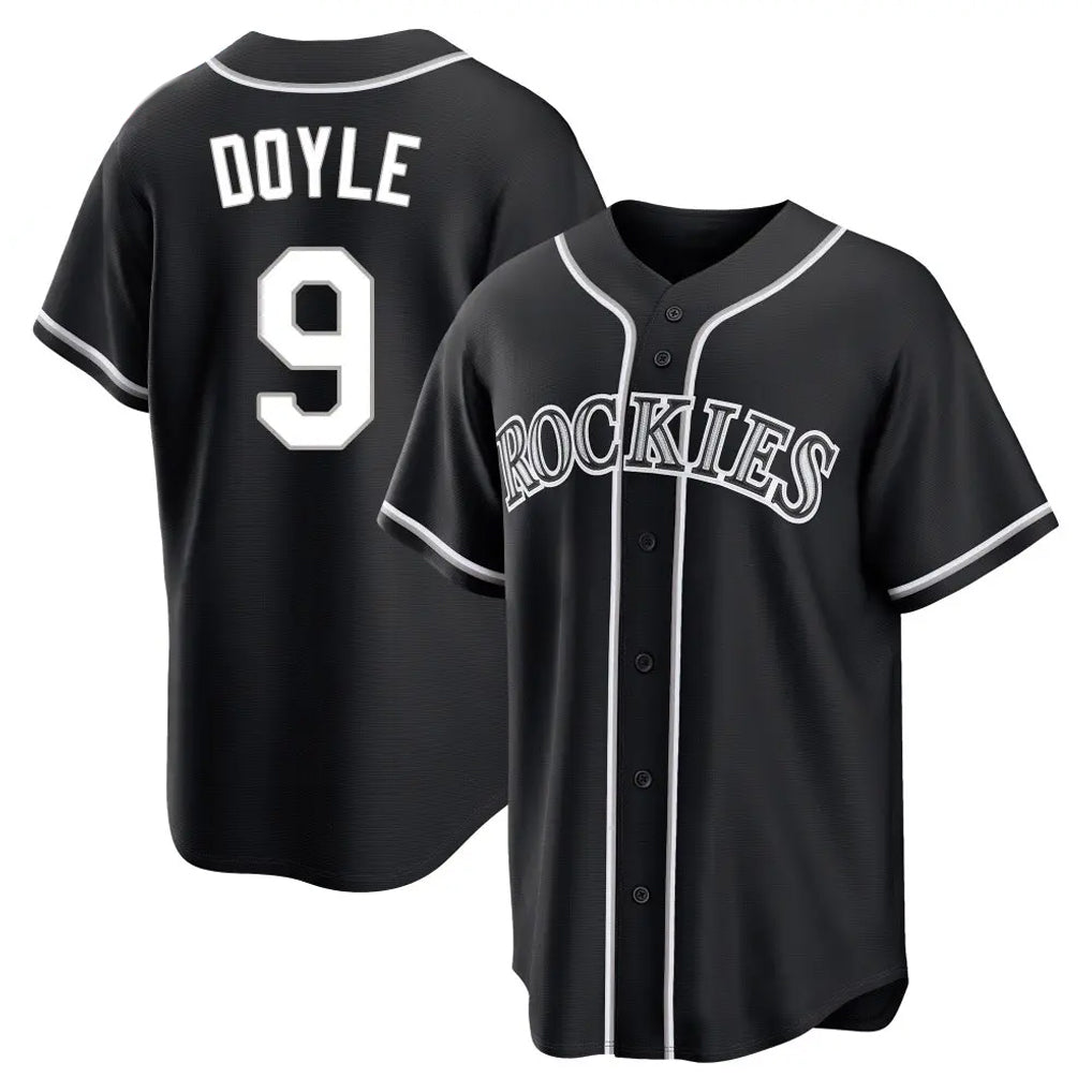 C.Rockies #9 Brenton Doyle Player Black Fashion Out Home Game Gdoa Stitched Jerseys