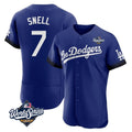 LA.Dodgers #7 Blake Snell Player Royal City Connect Elite World Series Home Gdoa Stitched Jerseys