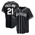 C.Rockies #21 Kyle Freeland Player Black Fashion Out Home Game Gdoa Stitched Jerseys