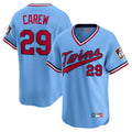 M.Twins #29 Rod Carew Player Light Blue Throwback Cooperstown Collection Limited T-shirt Gdoa Stitched Jerseys