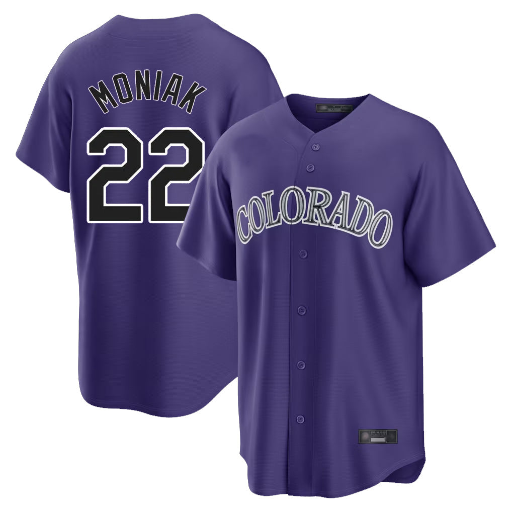 C.Rockies #22 Mickey Moniak Player Purple Game Home Gdoa Stitched Jerseys