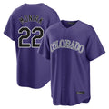 C.Rockies #22 Mickey Moniak Player Purple Game Home Gdoa Stitched Jerseys