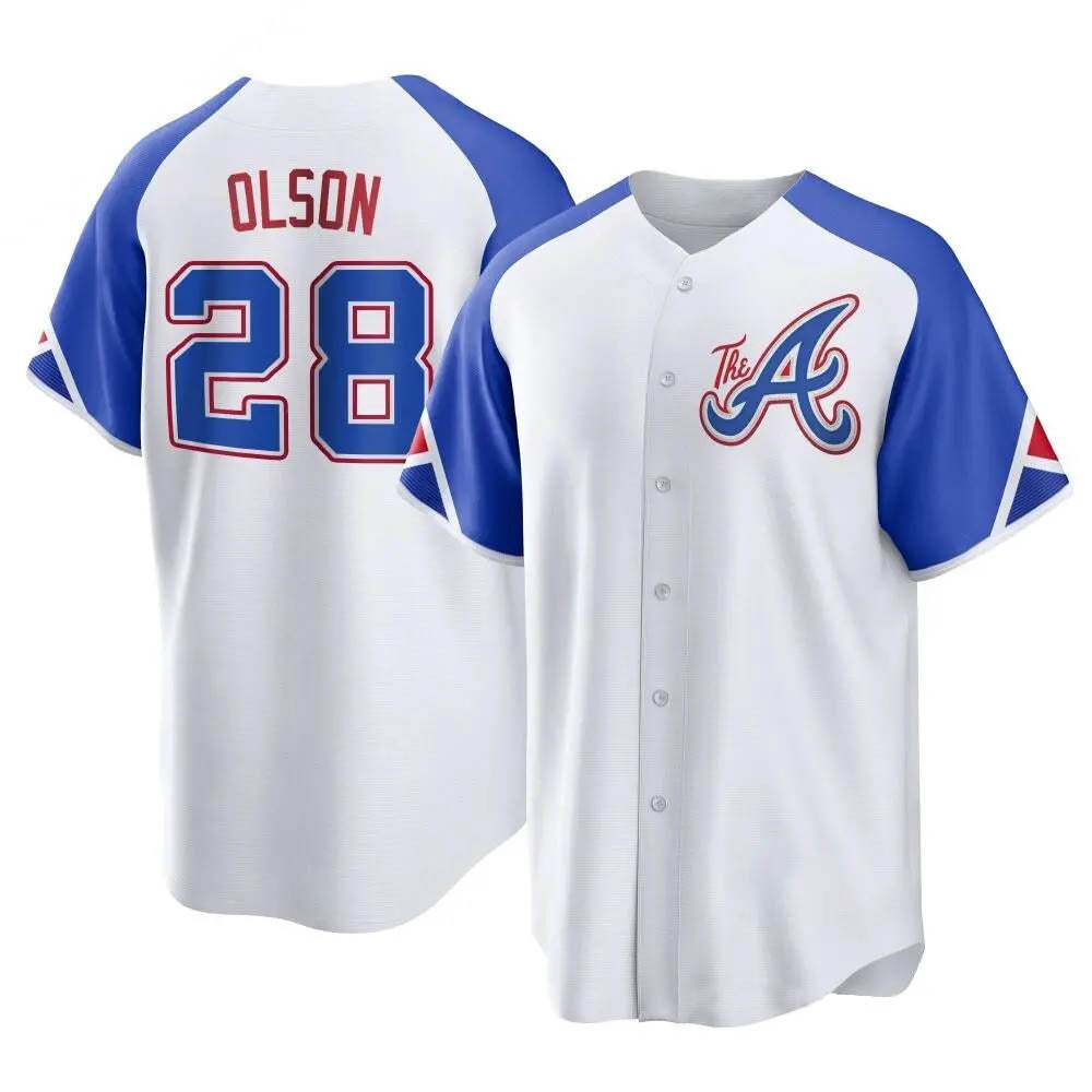 A.Braves #28 Matt Olson player White Replica City Connect Stitched Jerseys