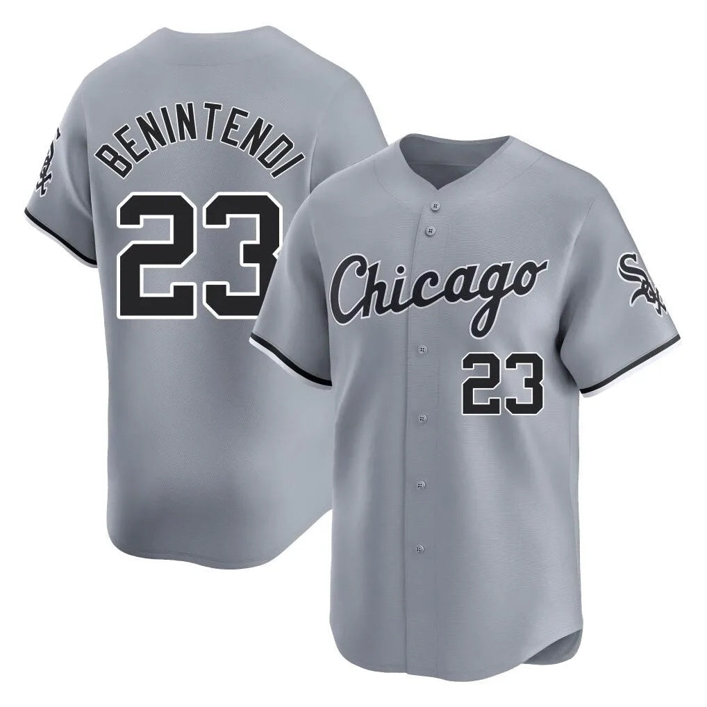 C.White Sox #23 Andrew Benintendi Player Gray Road Limited Home Gdoa Stitched Jerseys