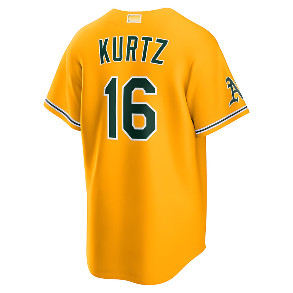 Athletics #16 Nick Kurtz Player Gold Alternate Stadium Stitched Jerseys