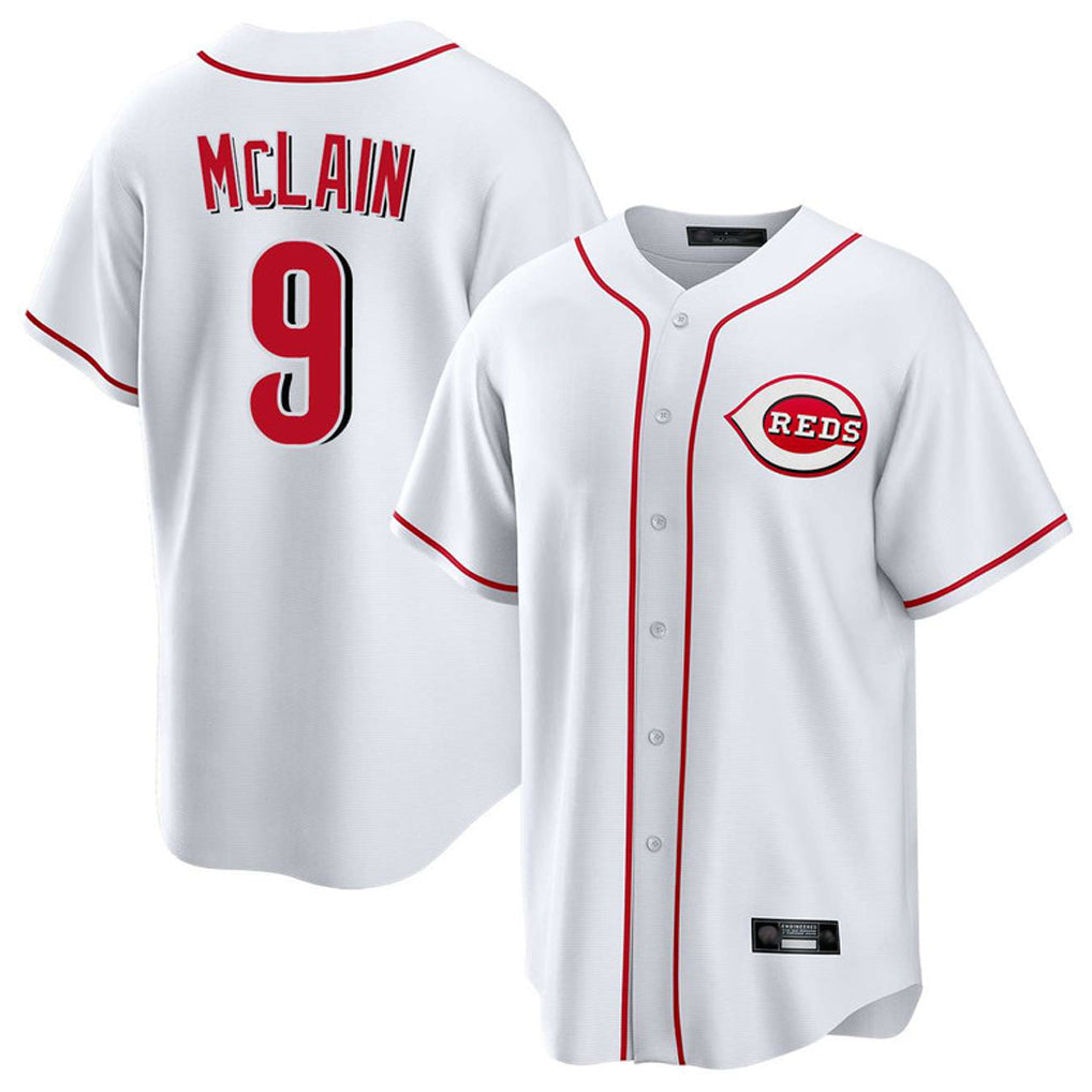 C.Reds #9 Matt McLain Player White Game Home Gdoa Stitched Jerseys