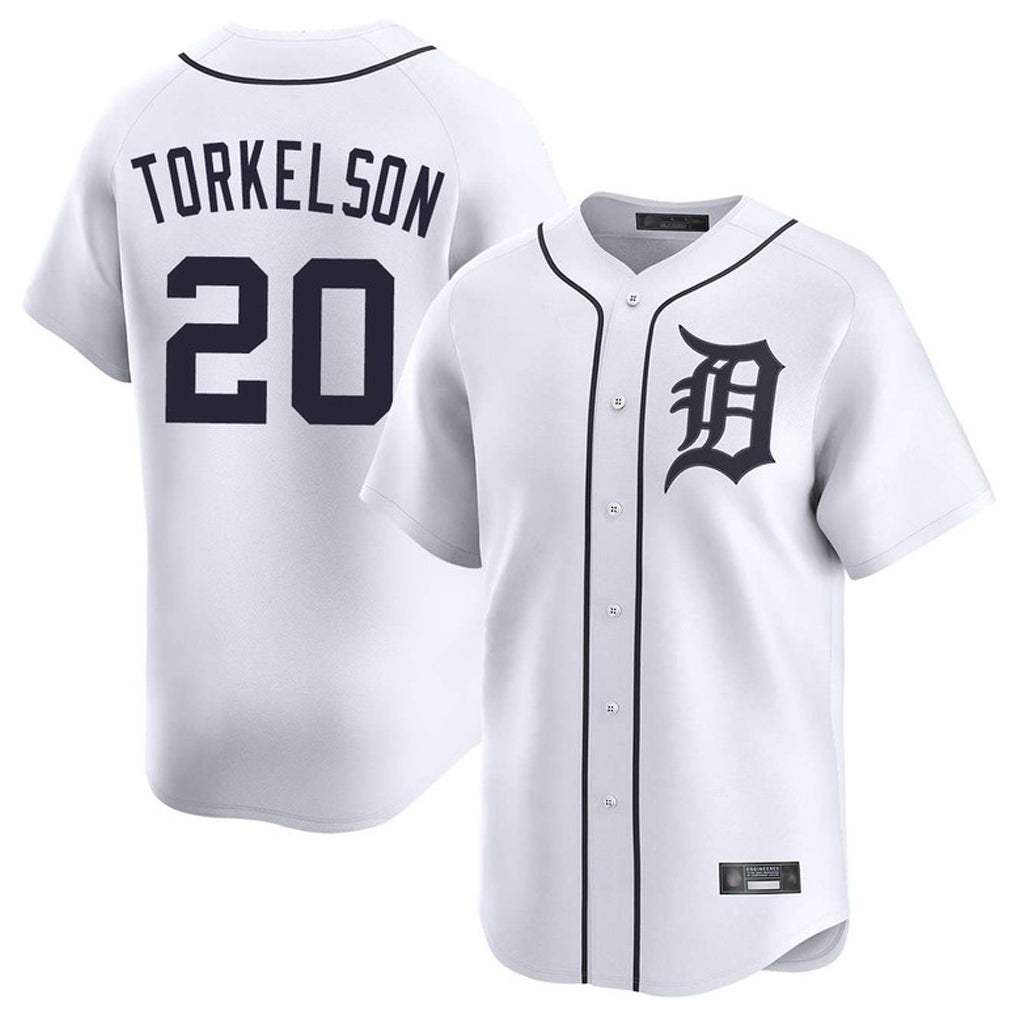 D.Tigers #20 Spencer Torkelson Player White Home Limited Gdoa Stitched Jerseys