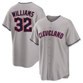 C.Guardians #32 Gavin Williams Player Gray Game Home Gdoa Stitched Jerseys