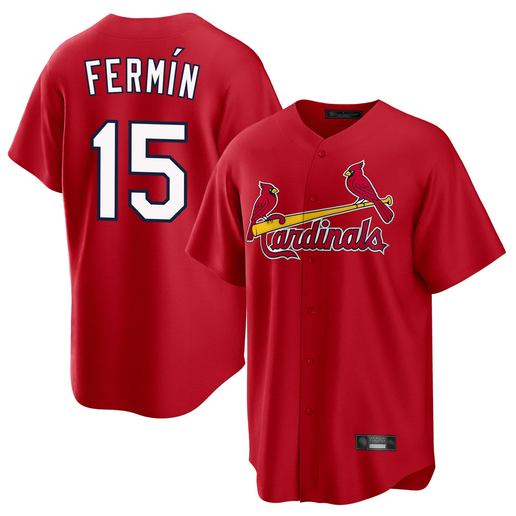St. Louis Cardinals #15 Jose Fermin Player Red Home Game Gdoa Stitched Jerseys