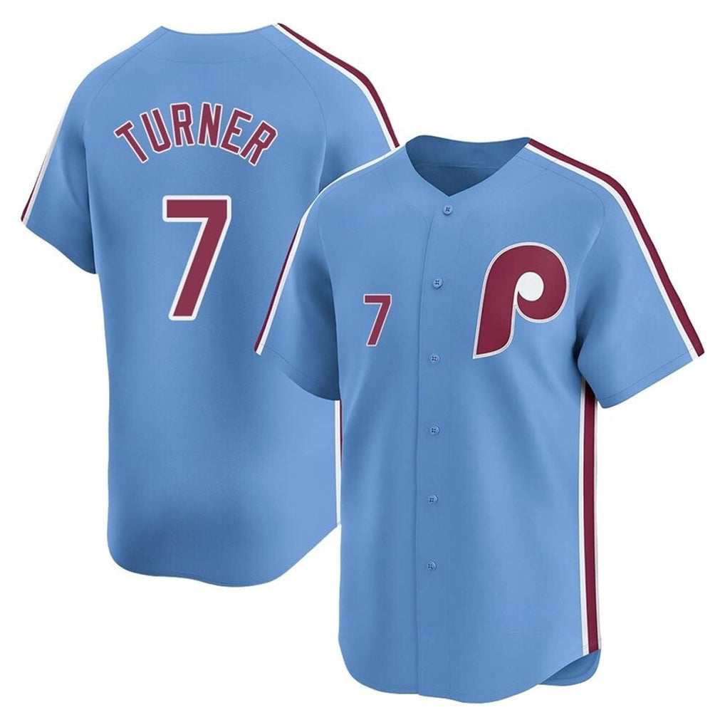 P.Phillies #7 Trea Turner Player Light Blue Home Limited Gdoa Stitched Jerseys