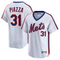 NY.Mets #31 Mike Piazza Player White Cooperstown Collection T-shirt Game Stitched Jerseys