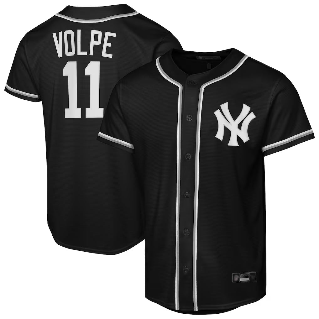 NY.Yankees #11 Anthony Volpe Player Black Out Game Stitched Jerseys