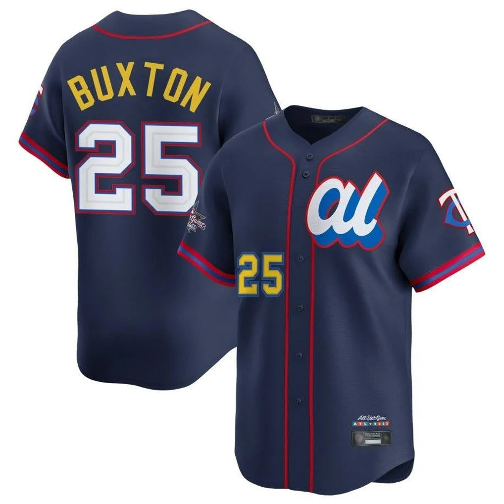 M.Twins #25 Byron Buxton Player Navy All-star Game Limited Home Gdoa Stitched Jerseys