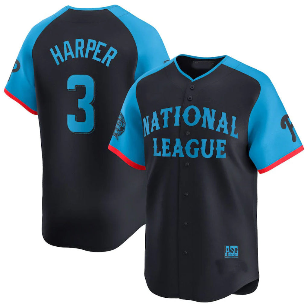 P.Phillies #3 Bryce Harper Player Navy National League All-Star Limited Game Stitched Jerseys