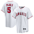 LA.Angels #5 Albert Pujols Player White Home Game Gdoa Stitched Jerseys