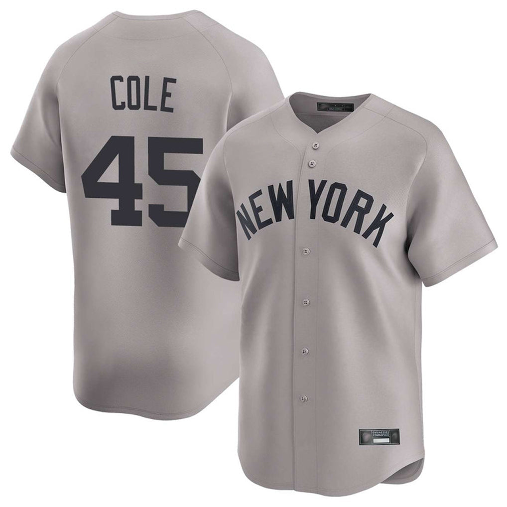 NY.Yankees #45 Gerrit Cole Player Gray Limited Home Stitched Jerseys