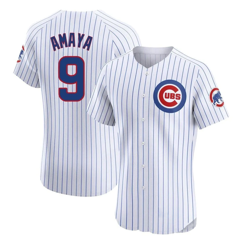 C.Cubs #9 Miguel Amaya Player White Limited Elite Home Game Gdoa Stitched Jerseys