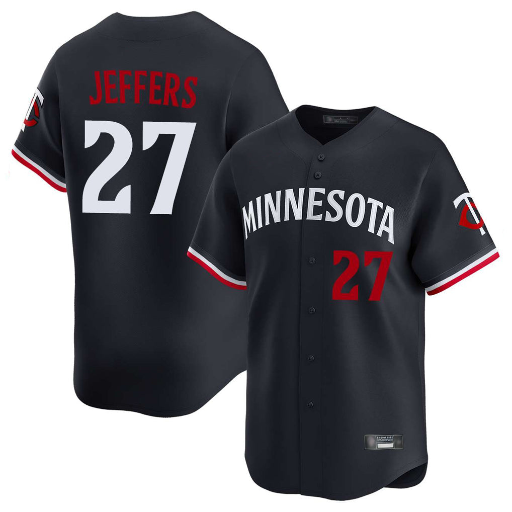 M.Twins #27 Ryan Jeffers Player Navy Home Limited Gdoa Stitched Jerseys