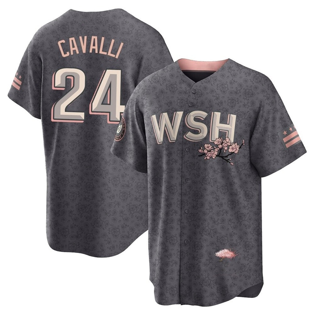 W.Nationals #24 Cade Cavalli Player Gray City Connect Stitched Jerseys