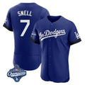 LA.Dodgers #7 Blake Snell Player Royal City Connect Elite World Series Meet Home Gdoa Stitched Jerseys