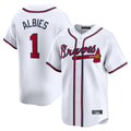 A.Braves #1 Ozzie Albies Player White Limited Home Game Gdoa Stitched Jerseys