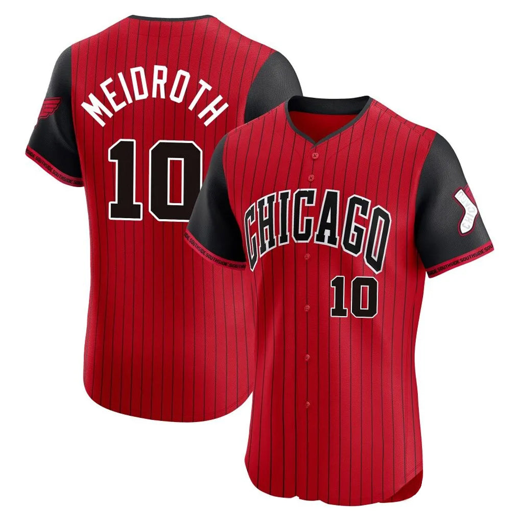 C.White Sox #10 Chase Meidroth Player Red City Connect Limited Elite Home Gdoa Stitched Jerseys