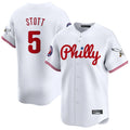 P.Phillies #5 Bryson Stott Player White Phillies & Eagles Vapor Premier Limited Stitched Jerseys