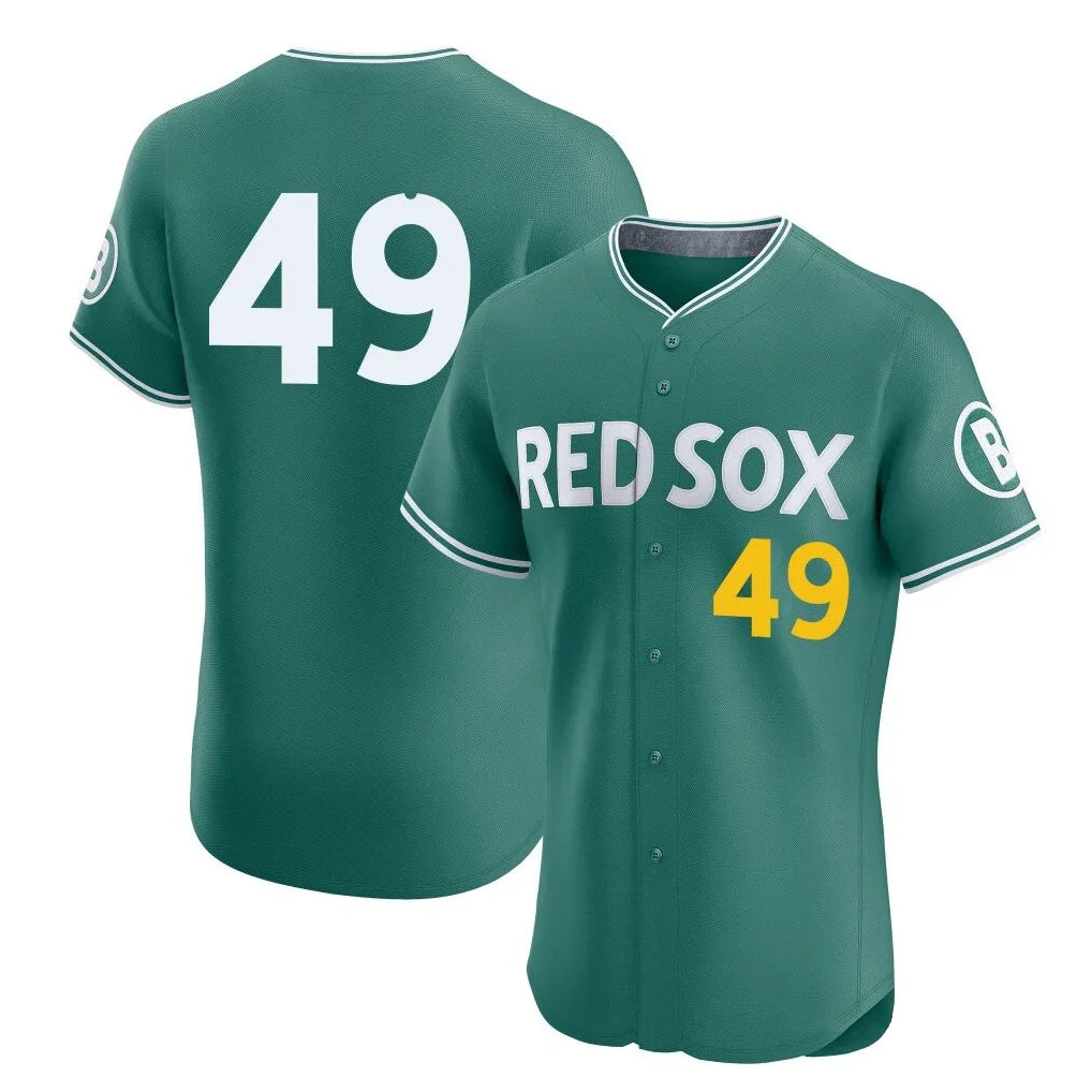 B.Red Sox #49 Tim Wakefield Player Green City Connect Limited Elite Home Game Gdoa Stitched Jerseys