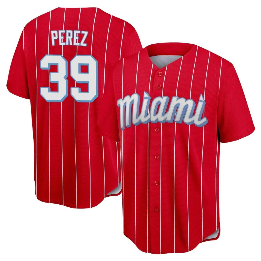 M.Marlins #39 Eury Perez Player Red City Connect Home Game Gdoa Stitched Jerseys